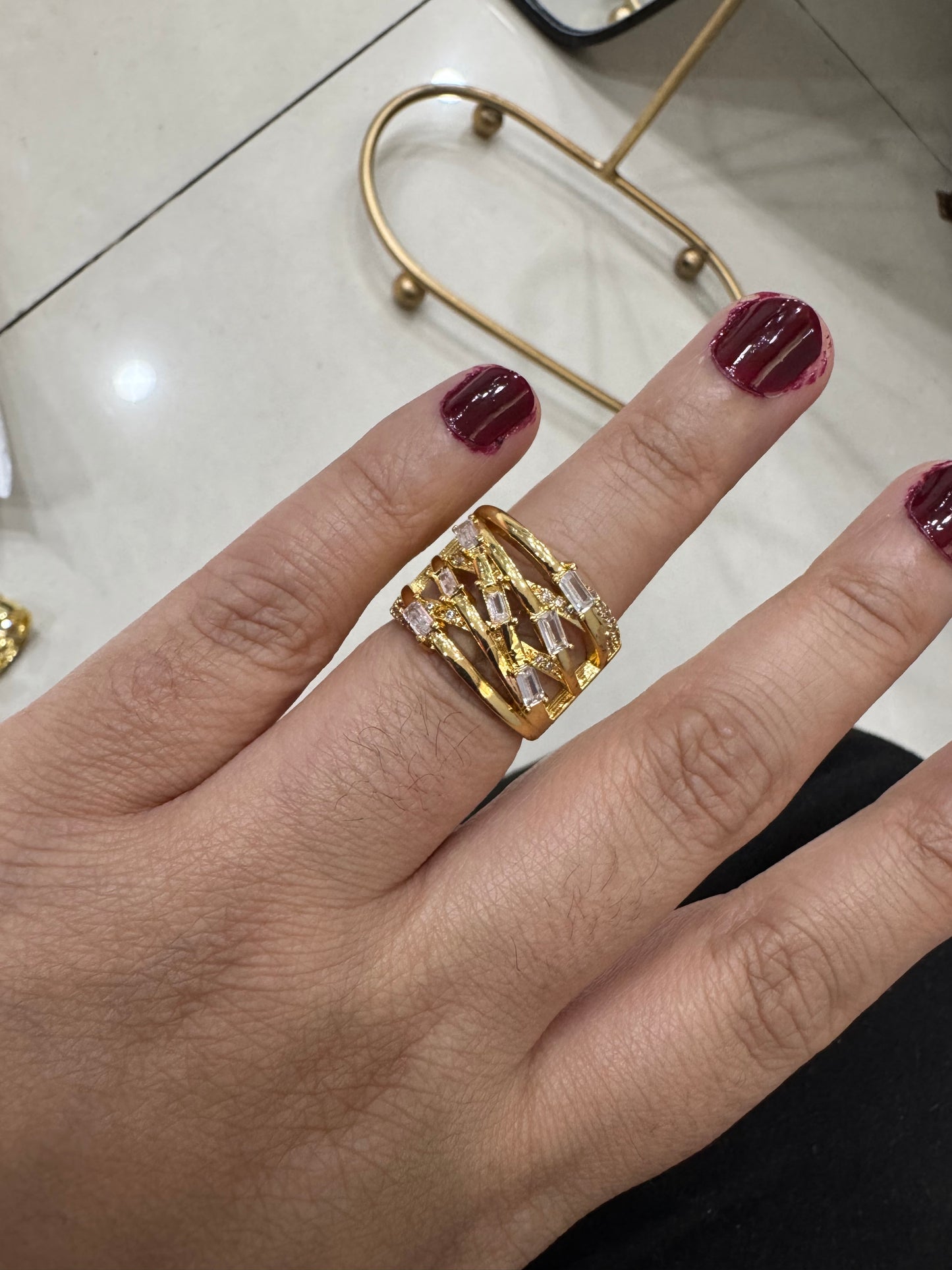 Luxe Gold Statement Twisted Vine Ring
