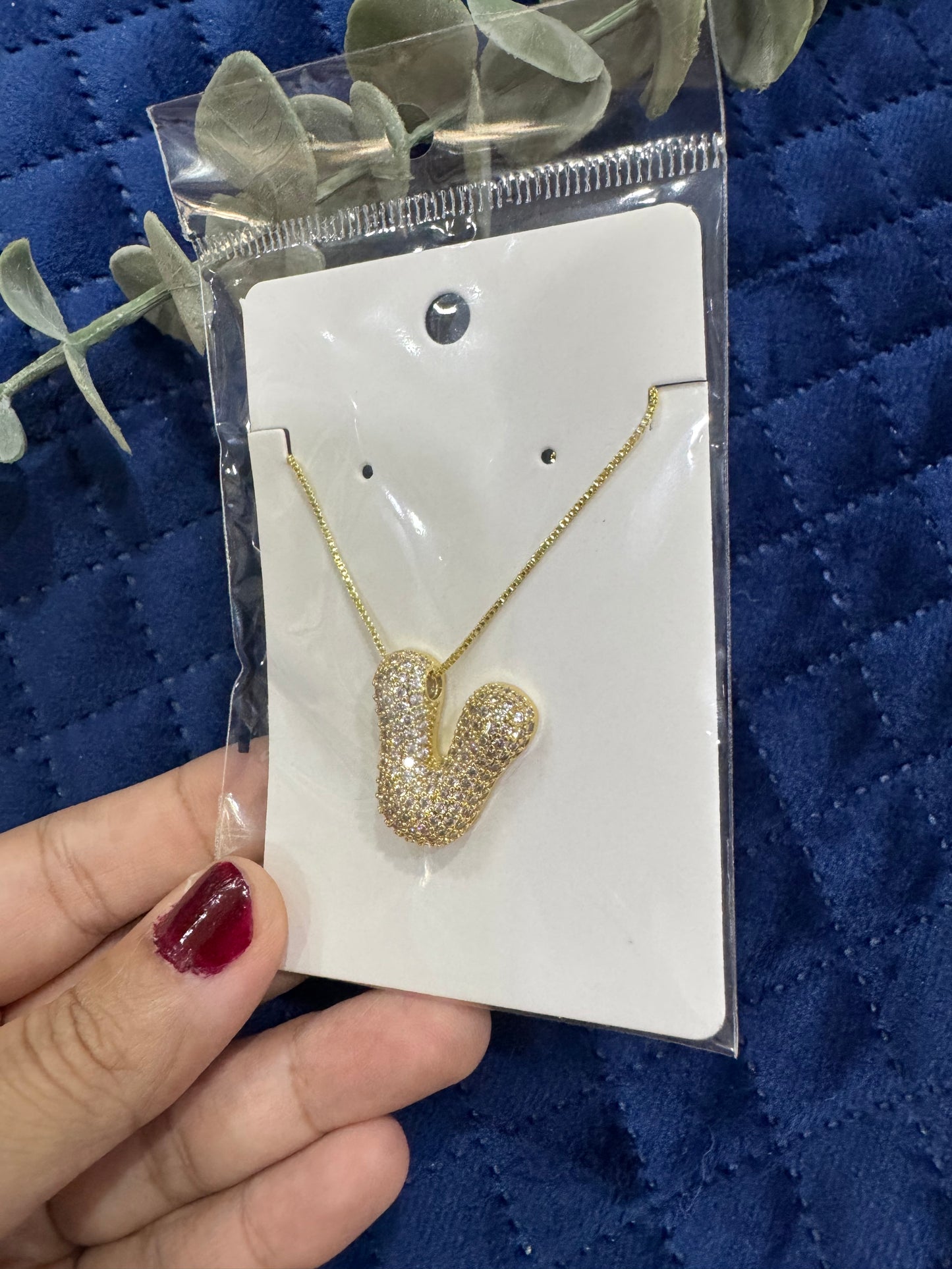 Zircon Chunky A-Z Letter Pendant