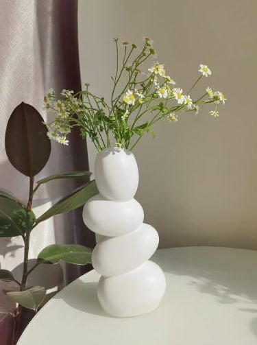 Minimalist Cobblestone Ceramic Vase