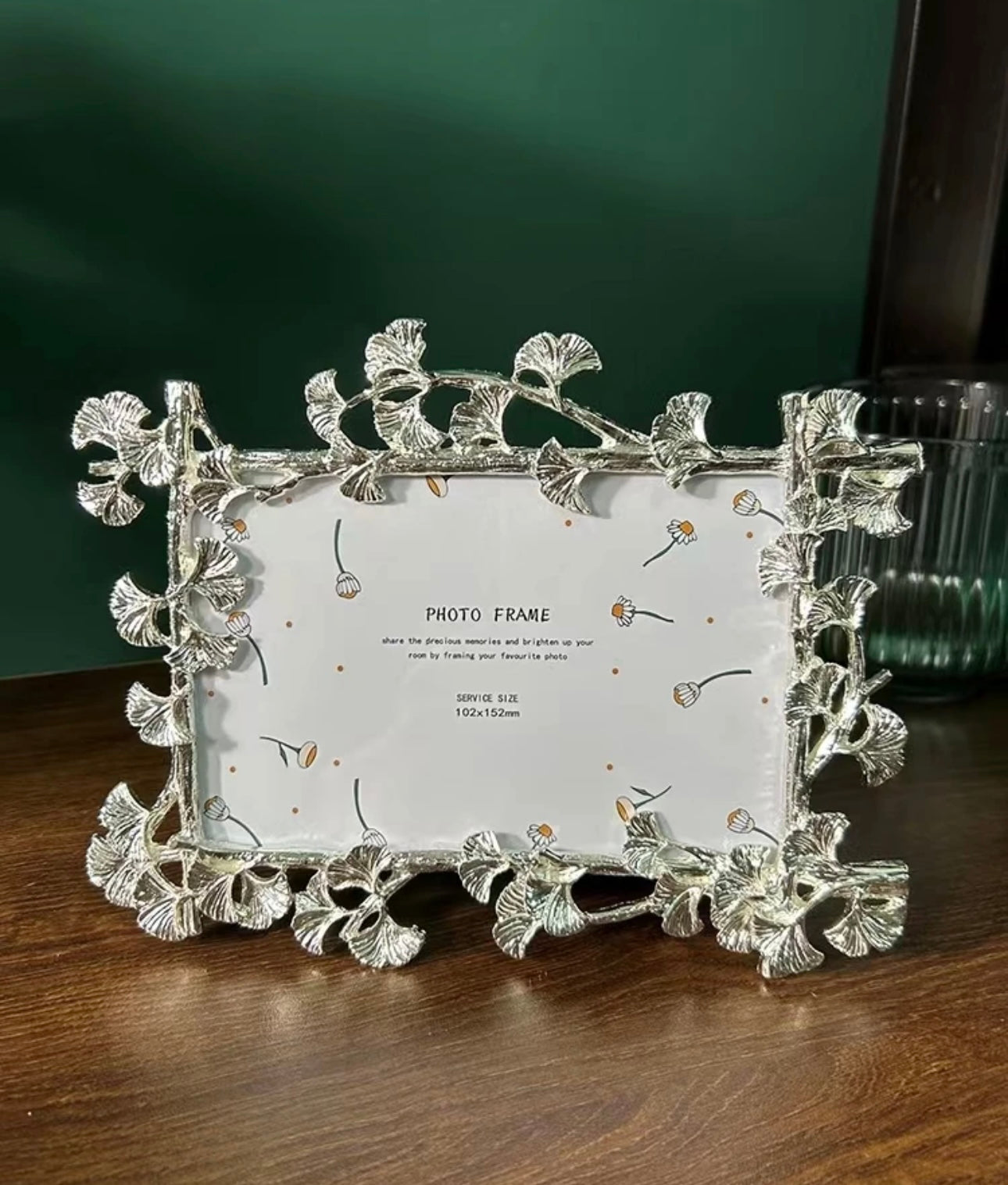 Luxury Silver Flower Photo Frame