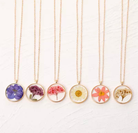 Pendants with Real Pressed Flower