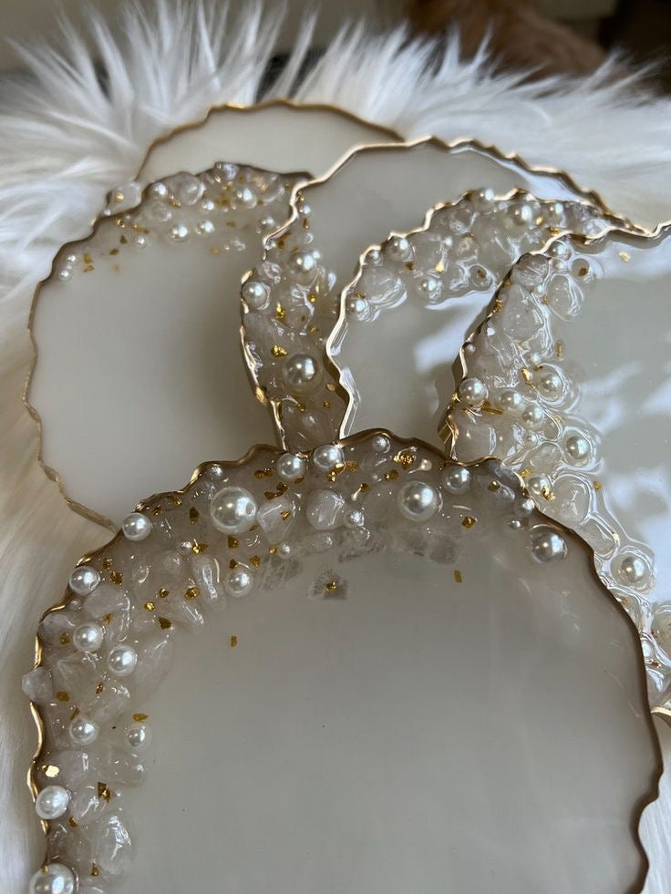 Pearl White Luxe Coasters Set