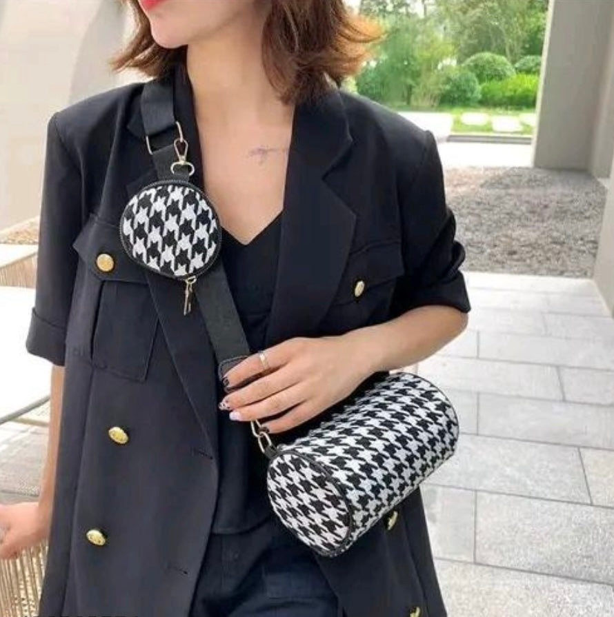 Checkered Pattern Crossbody Bag