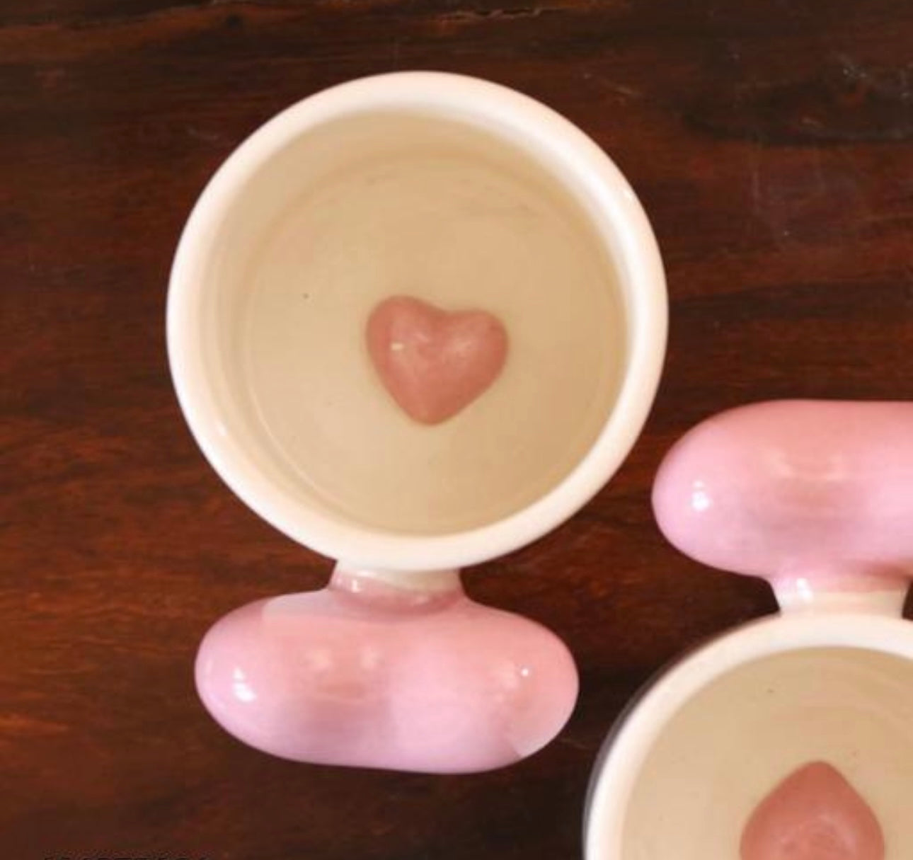 Trending 3D Pink Heart Handle Mug