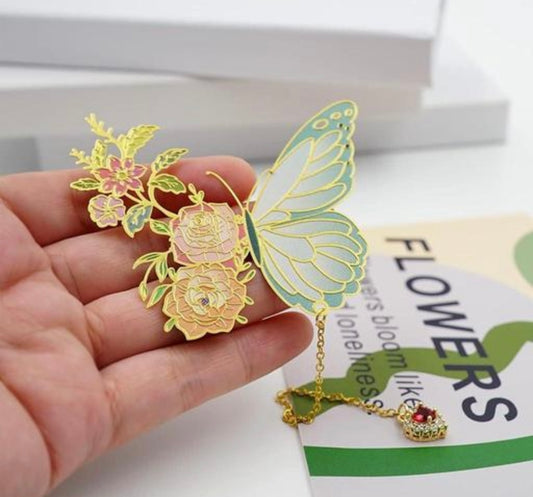 Pretty Gold Metal Butterfly Bookmark