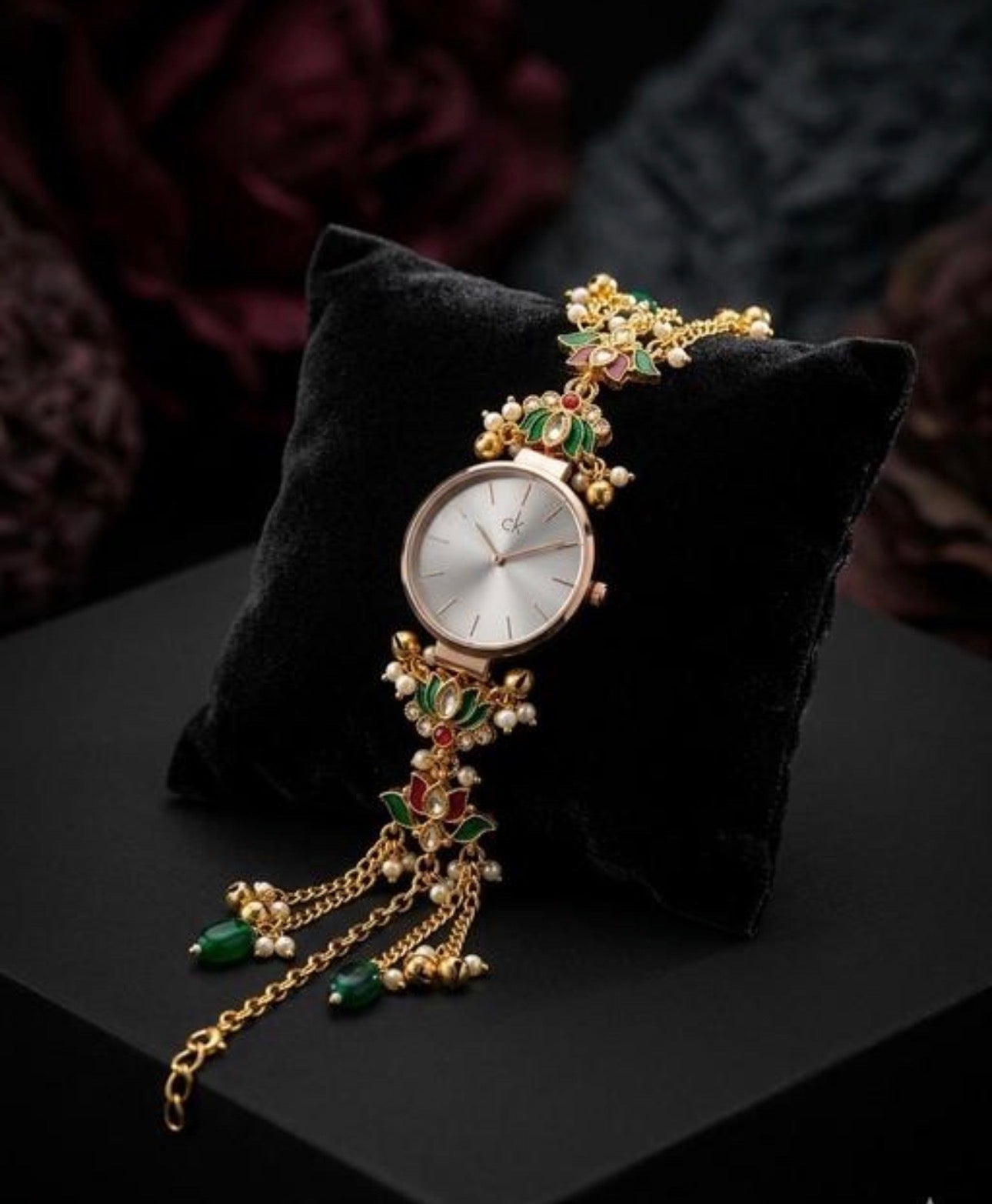 Trending Viral Kundan Ghungroo Kashmiri Watch/Bracelet