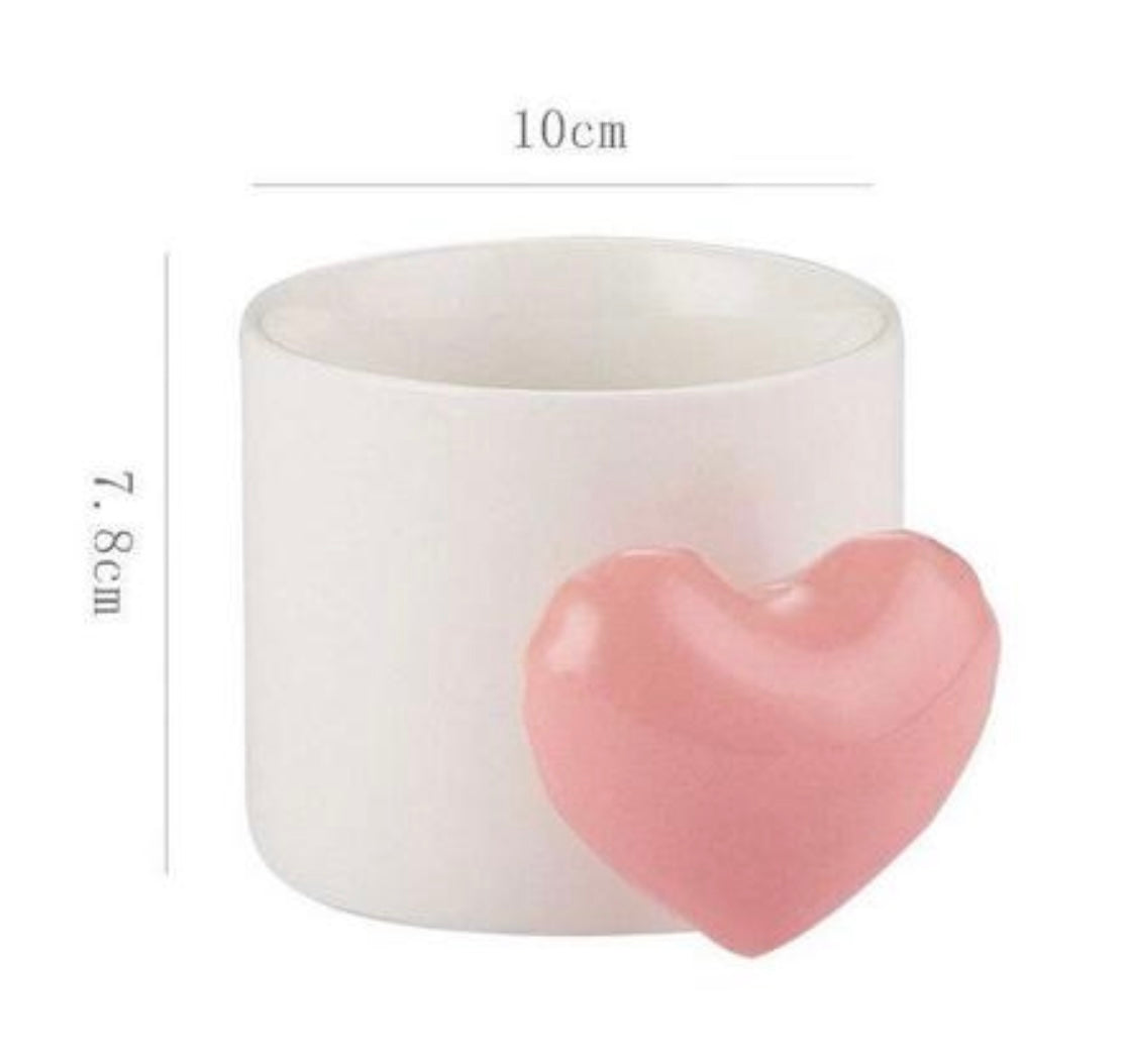 Trending 3D Pink Heart Handle Mug