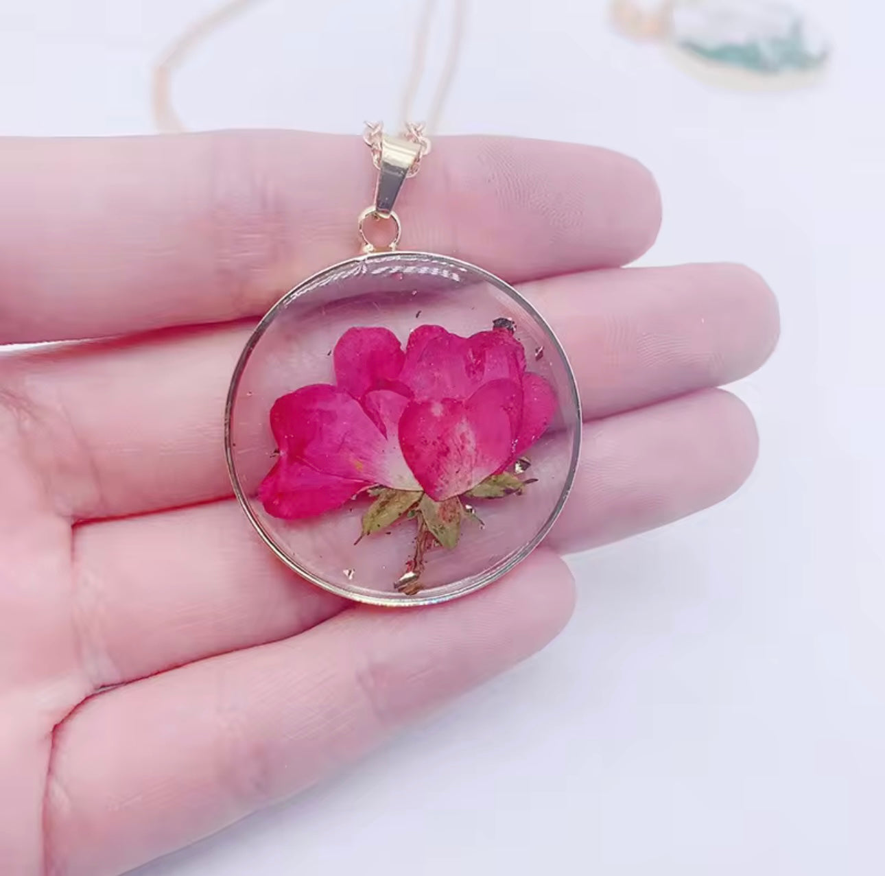 Pendants with Real Pressed Flowers
