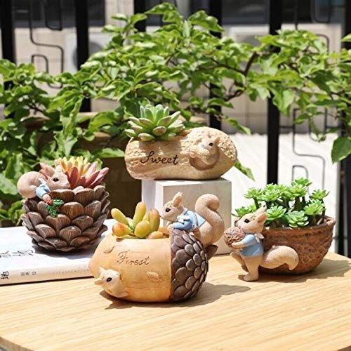 Uniquely Shaped Cute Animals Planters - Set of 4