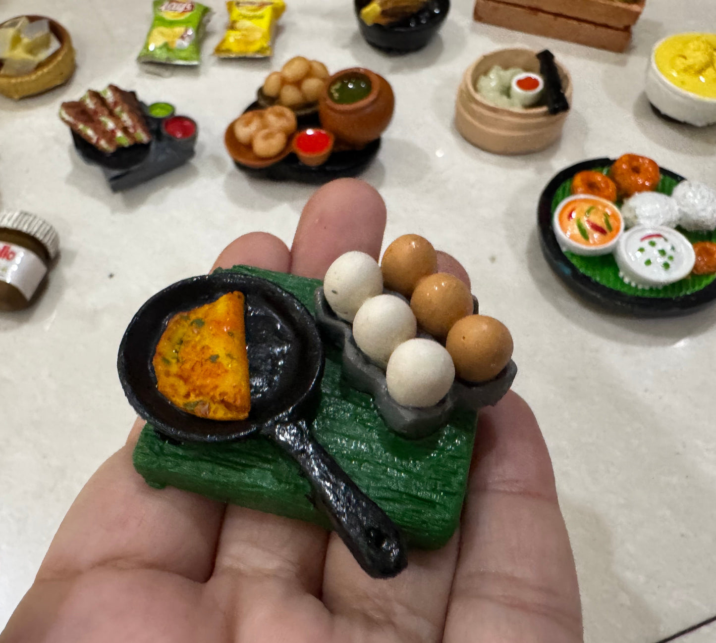 Omelette & Eggs Miniature Fridge Magnet