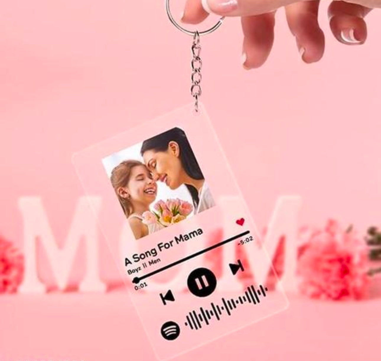 Customised Transparent Spotify Photo Keychain