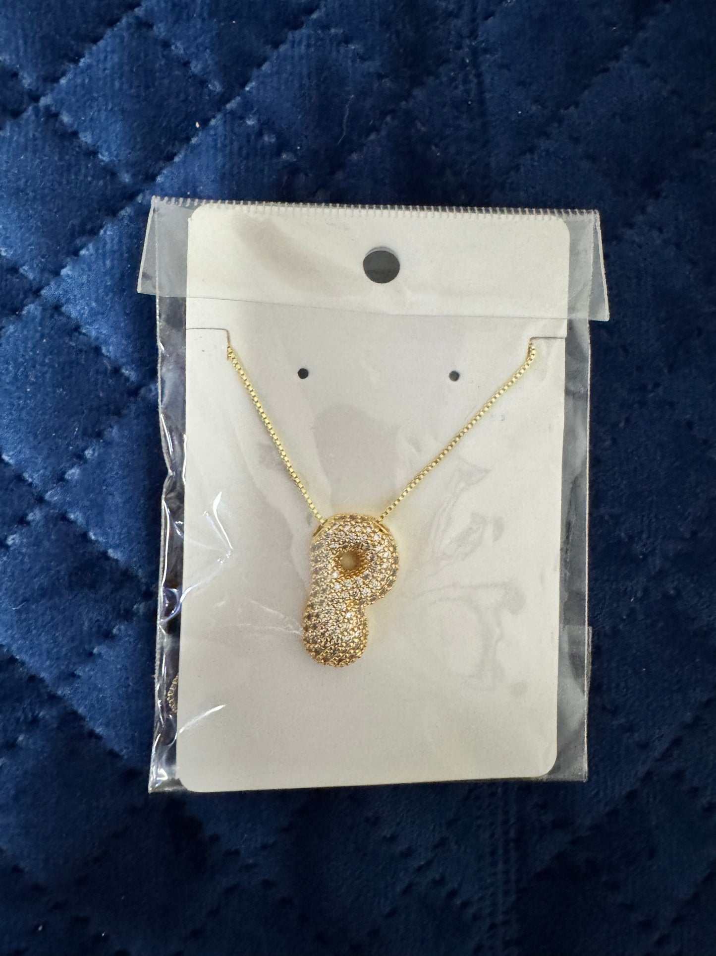 Zircon Chunky A-Z Letter Pendant