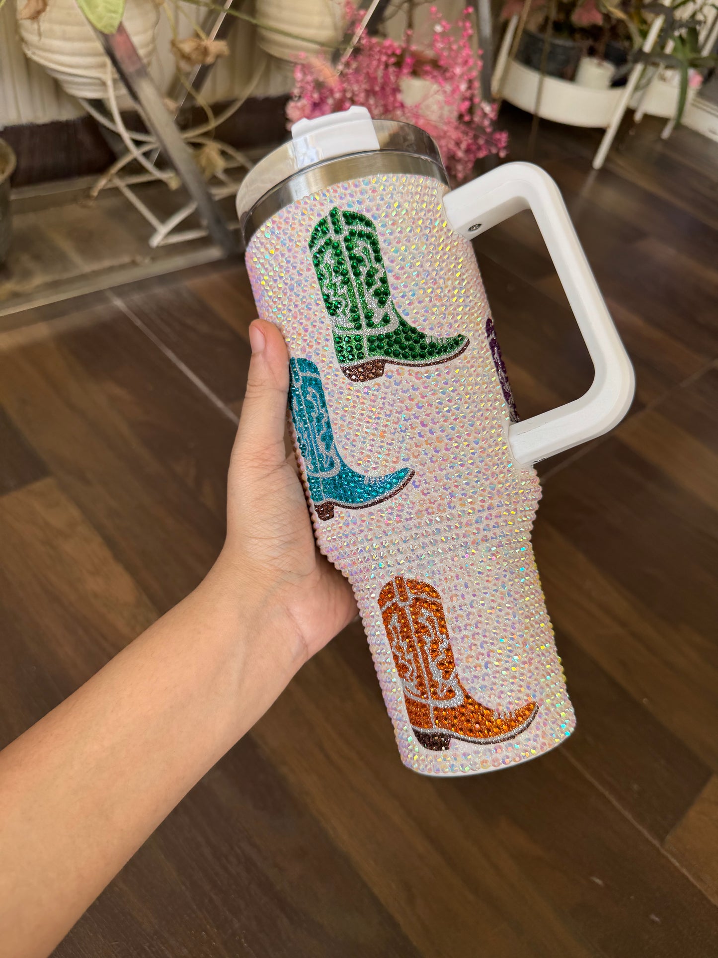 Aesthetic Rhinestones Studded Tumbler
