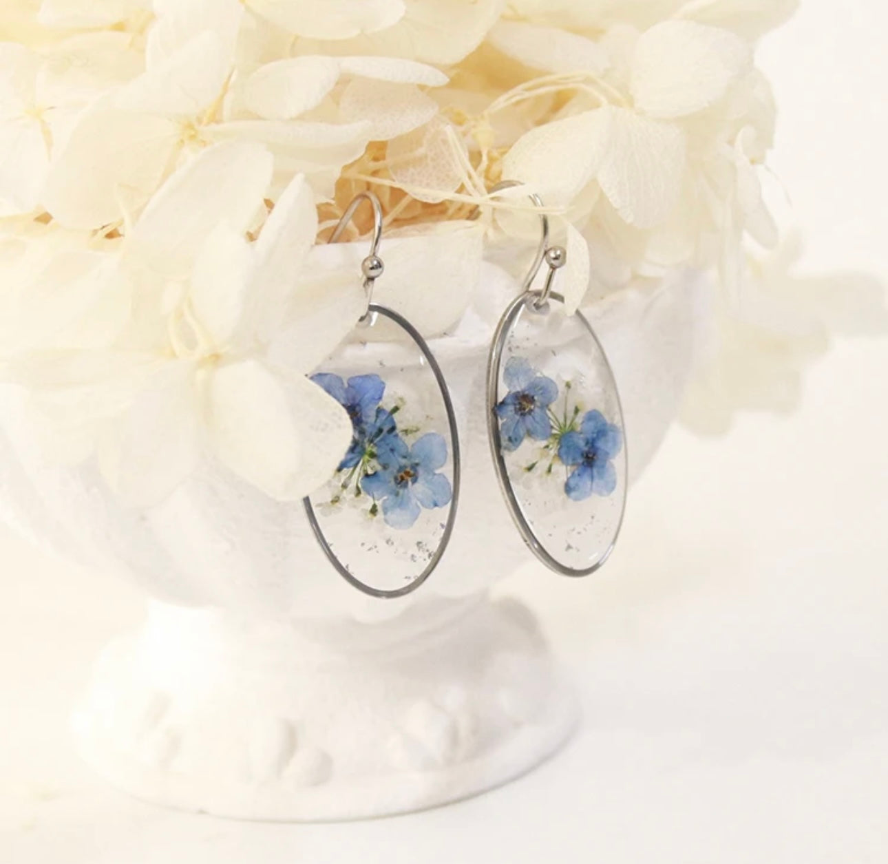 Earrings with Real Pressed Flowers