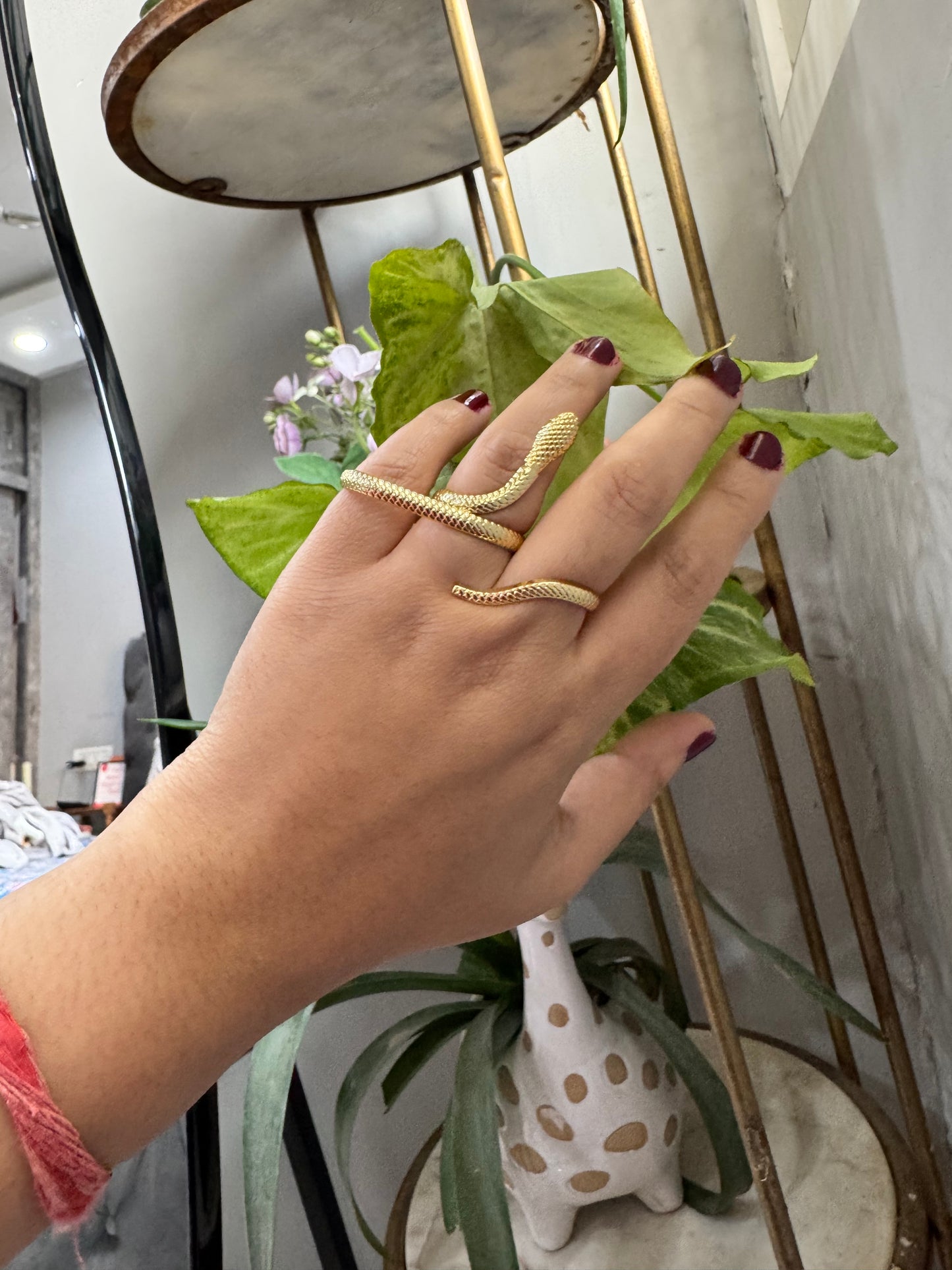 Statement 3 Fingers Snake Ring