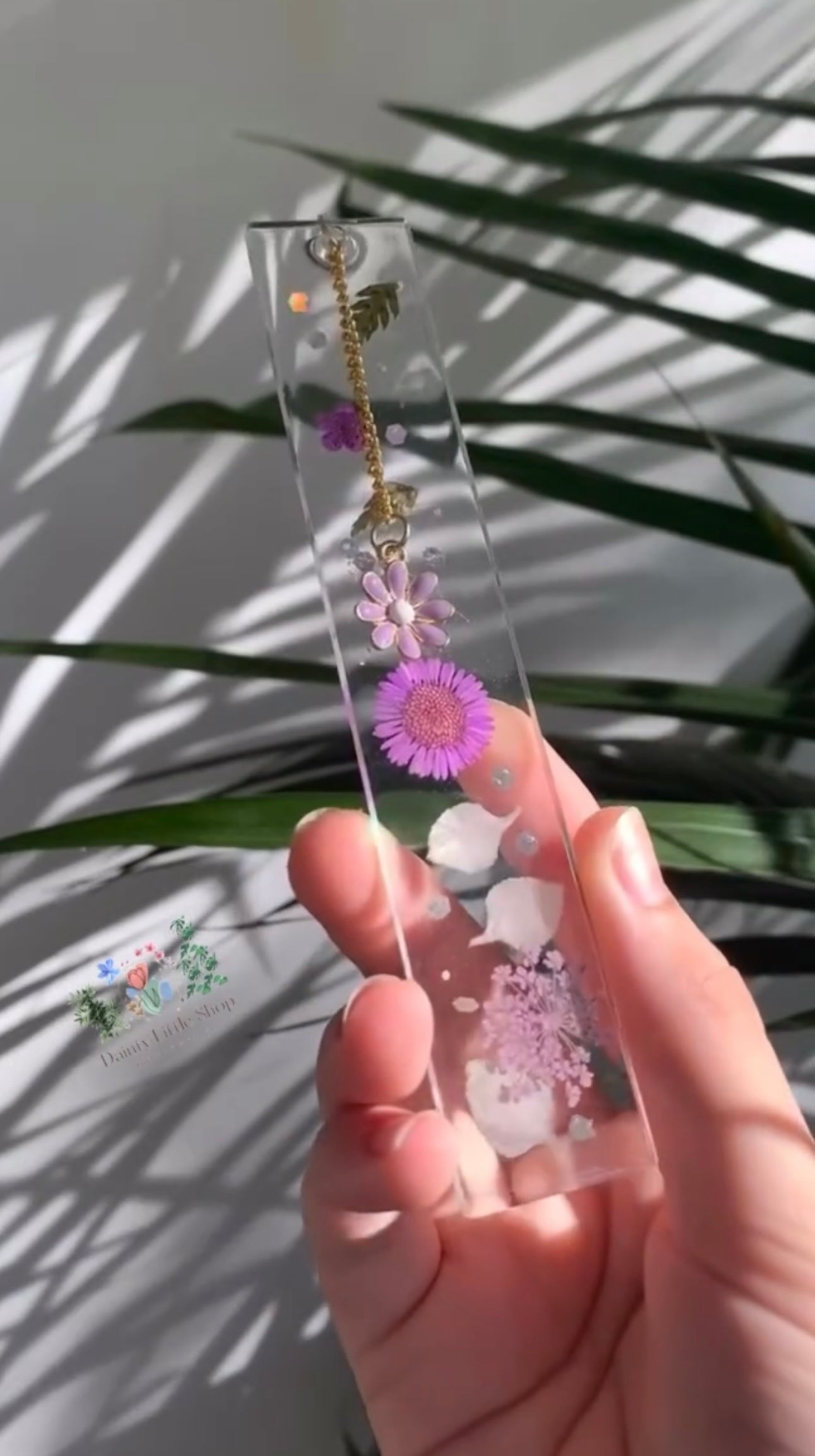 Floral Bookmarks with Real Pressed Flowers & Charms