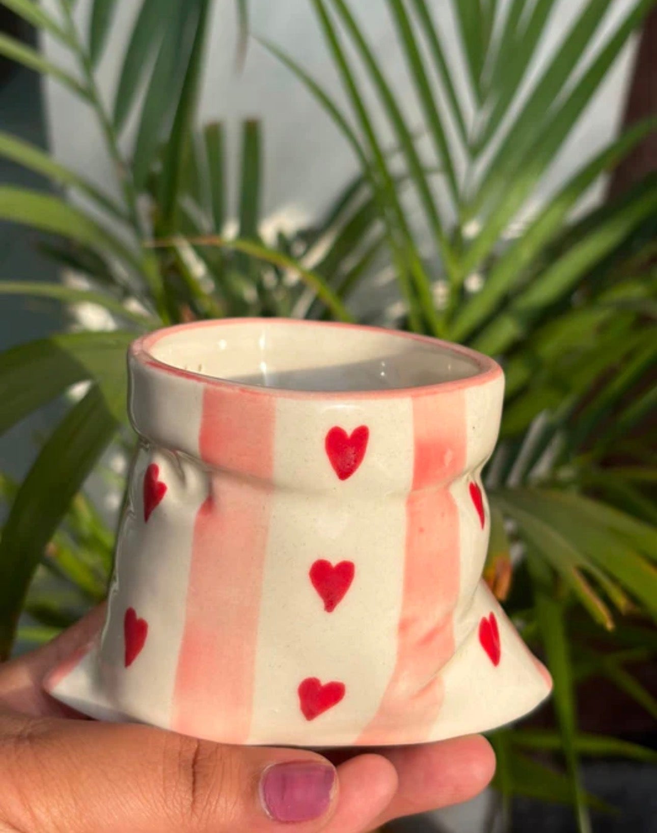 Cute Heart Print Couch Mug / Sack shape Mug