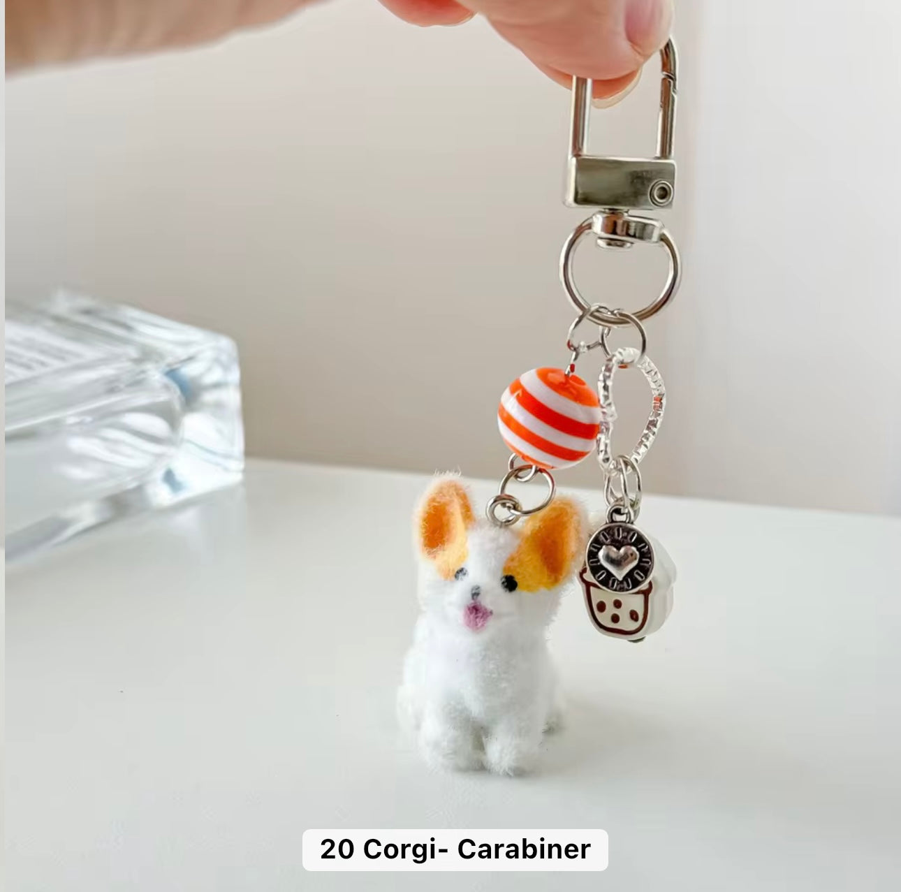 Adorable Soft Cute Plushy Dog Keychain / Stuffed Animal Keychain