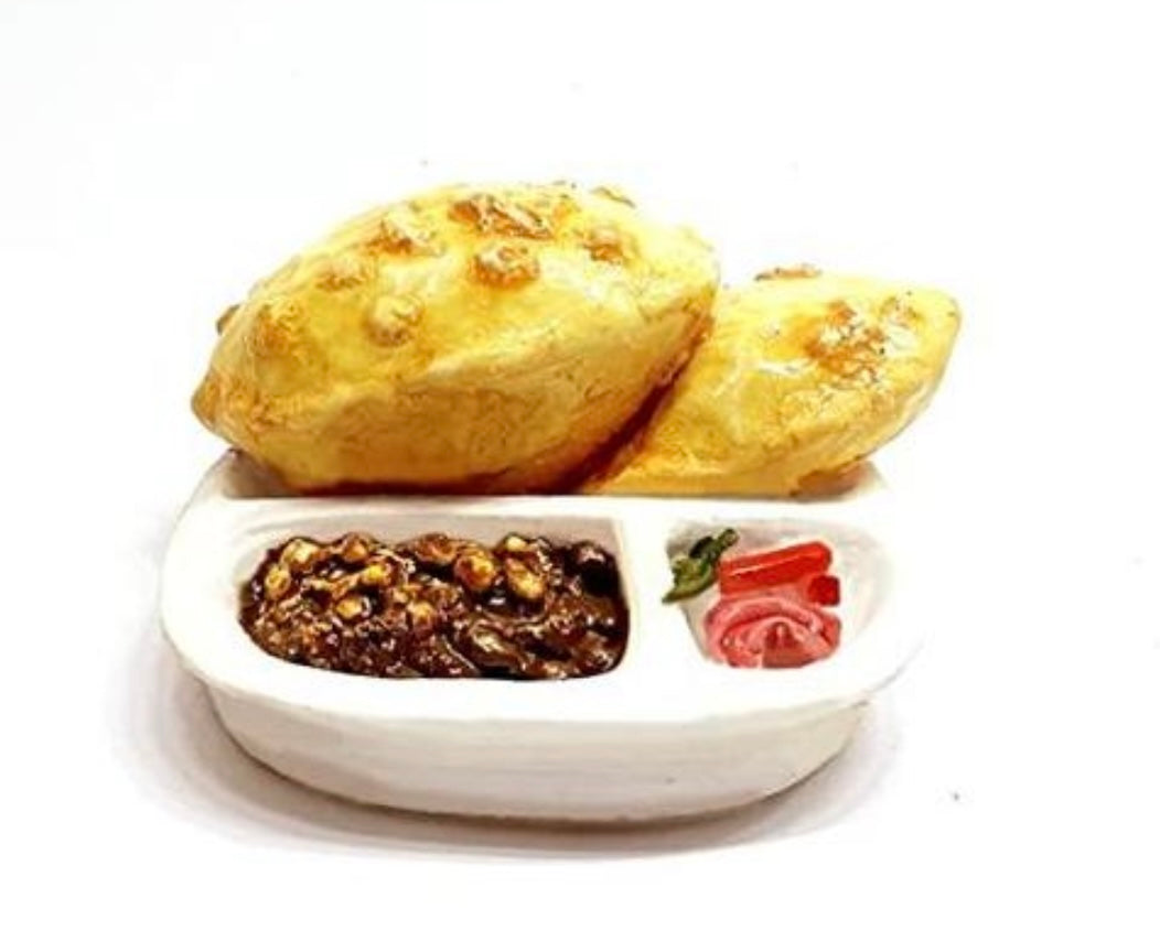 Chole Bhature Miniature Fridge Magnet