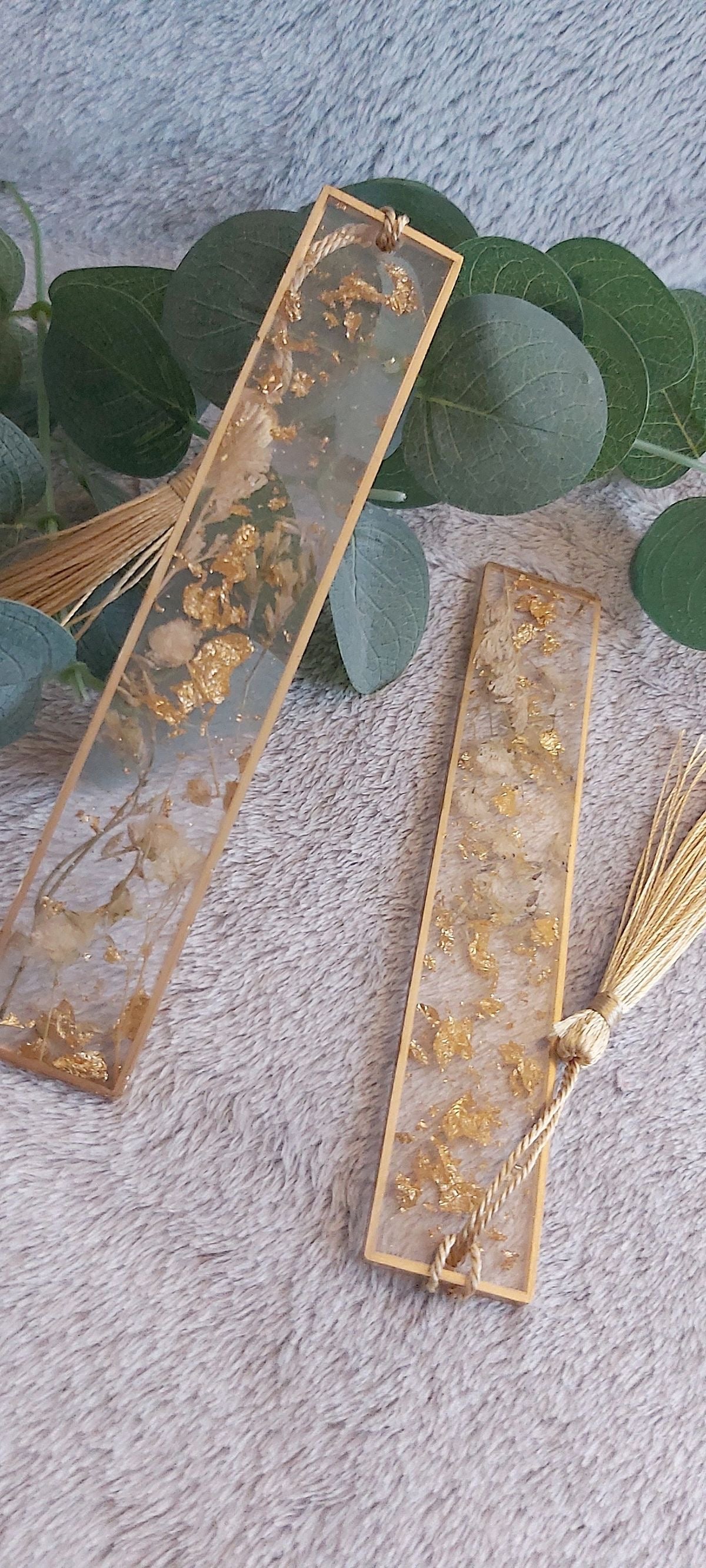 Gold Foil Bookmarks with Tassels