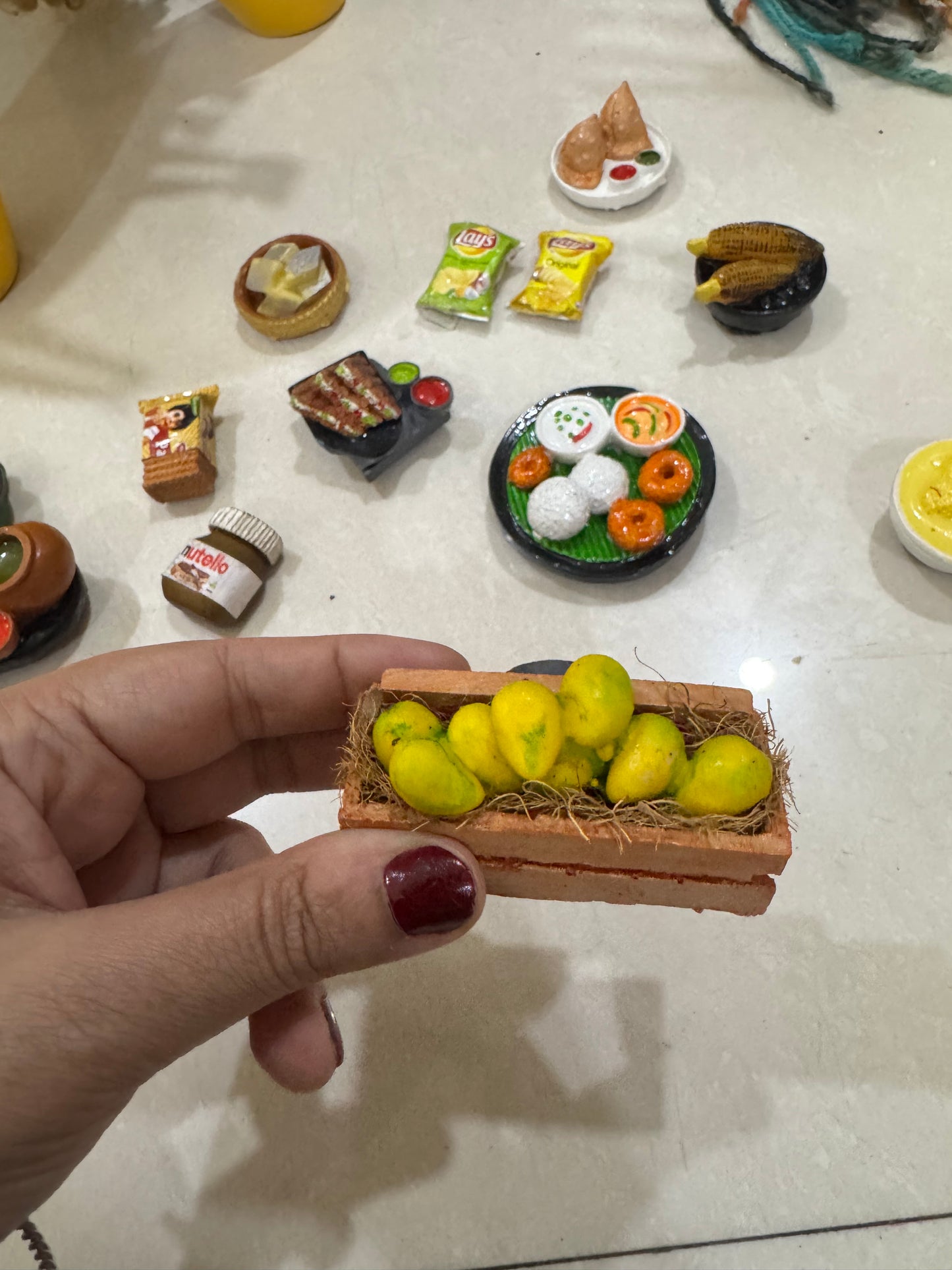 Mango Basket Miniature Fridge Magnet