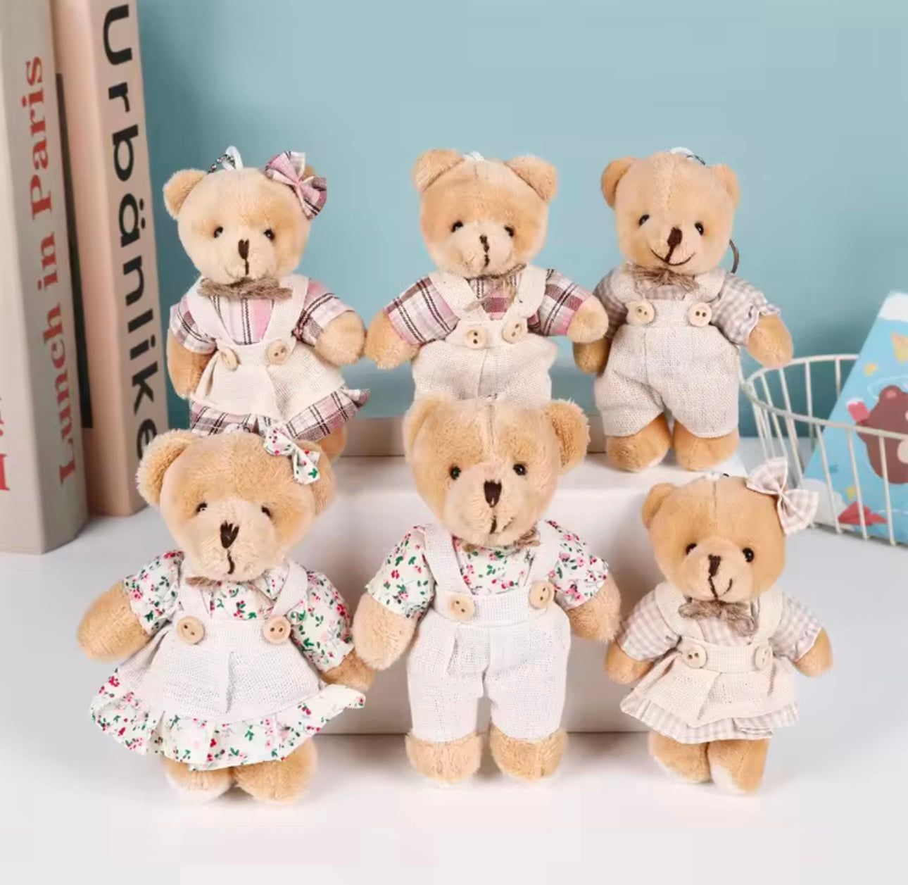 Exclusive Teddy Bears with Cute Outfits Keychains