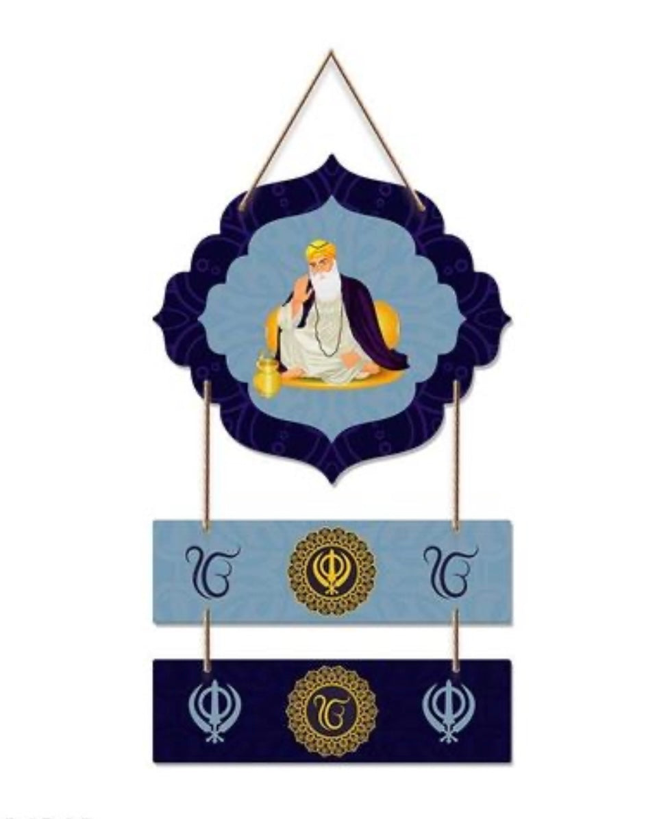 Sikh Religious Symbol Wooden Hanging