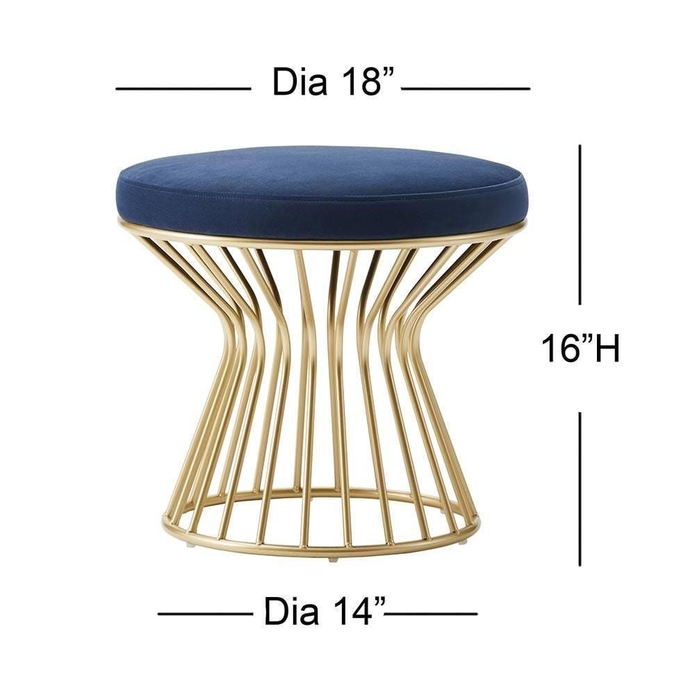 Modern Round Ottoman with Metal Base