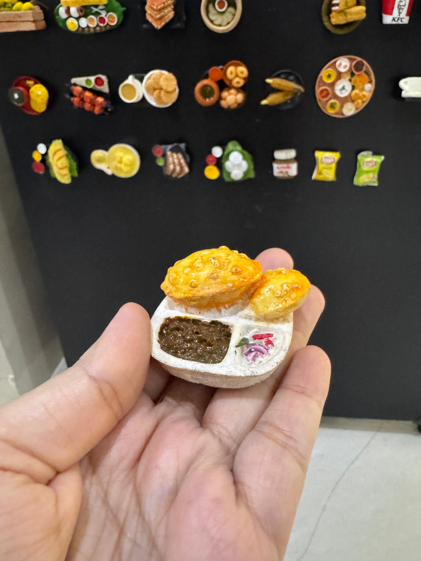 Chole Bhature Miniature Fridge Magnet