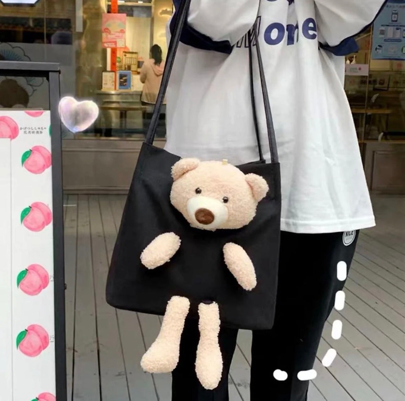 Cute Plush Teddy Tote Bag