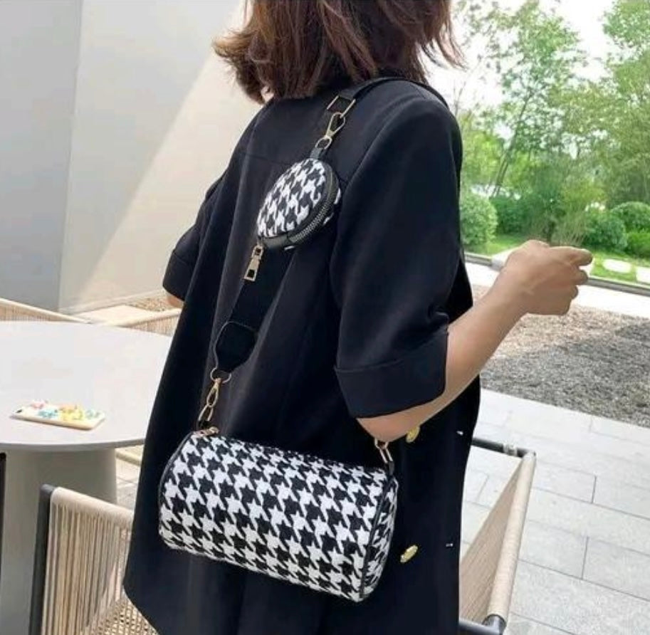 Checkered Pattern Crossbody Bag