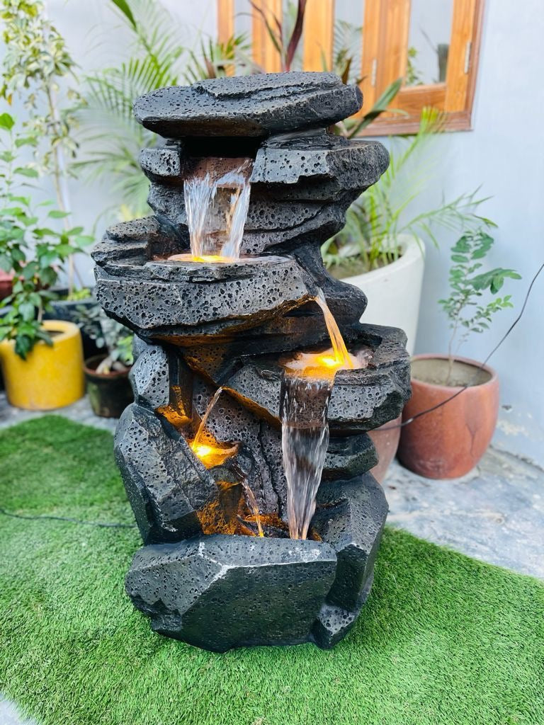 Decorative 5-Tier Artificial Fountain with LED light