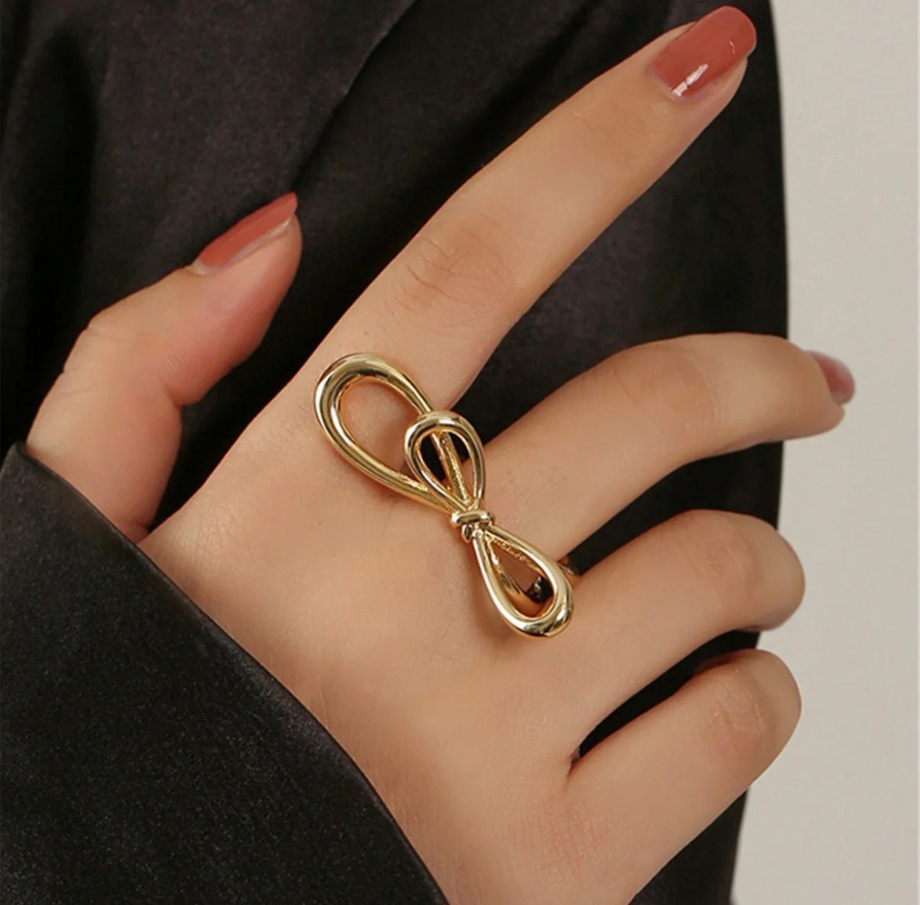 Gold Plated Minimalist Tied Ribbon Ring