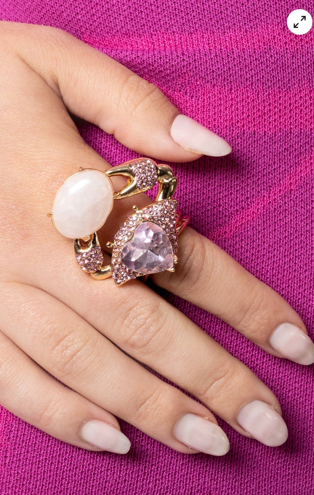 Statement Gemstone Crab Ring