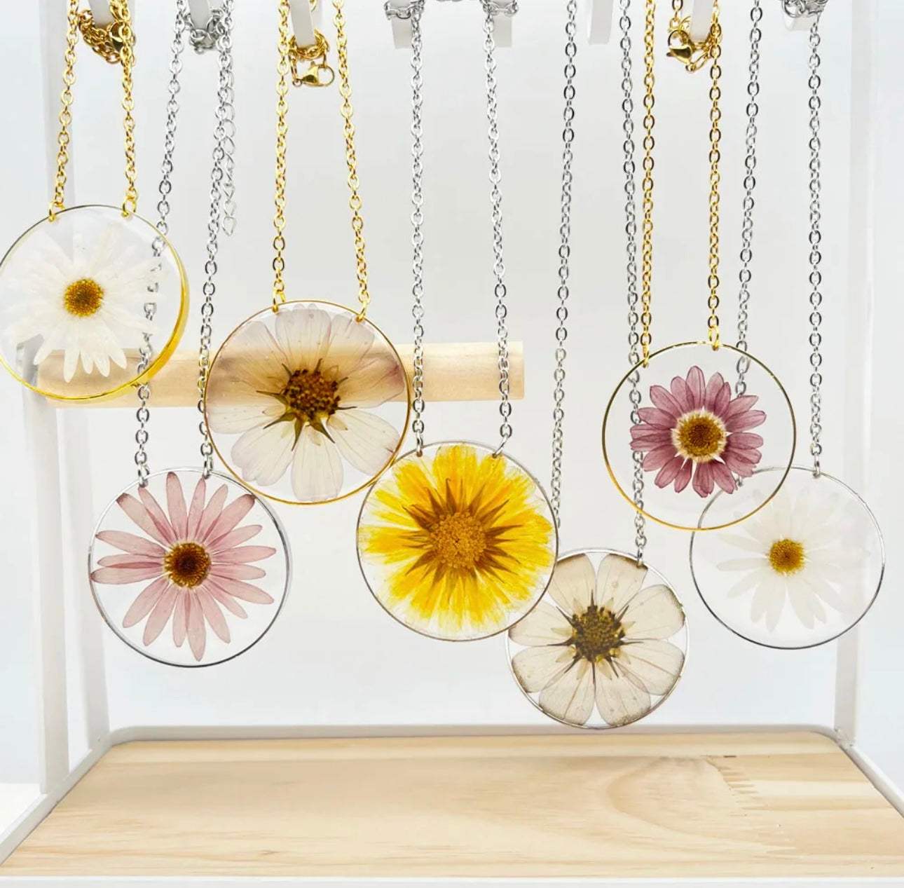 Pendants with Real Pressed Flowers