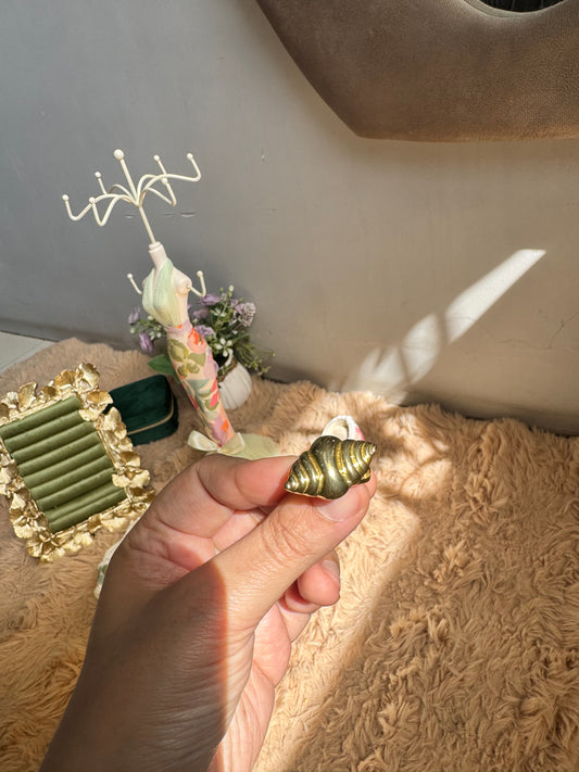 Premium Gold Plated Anti Tarnish Croissant Shape Ring