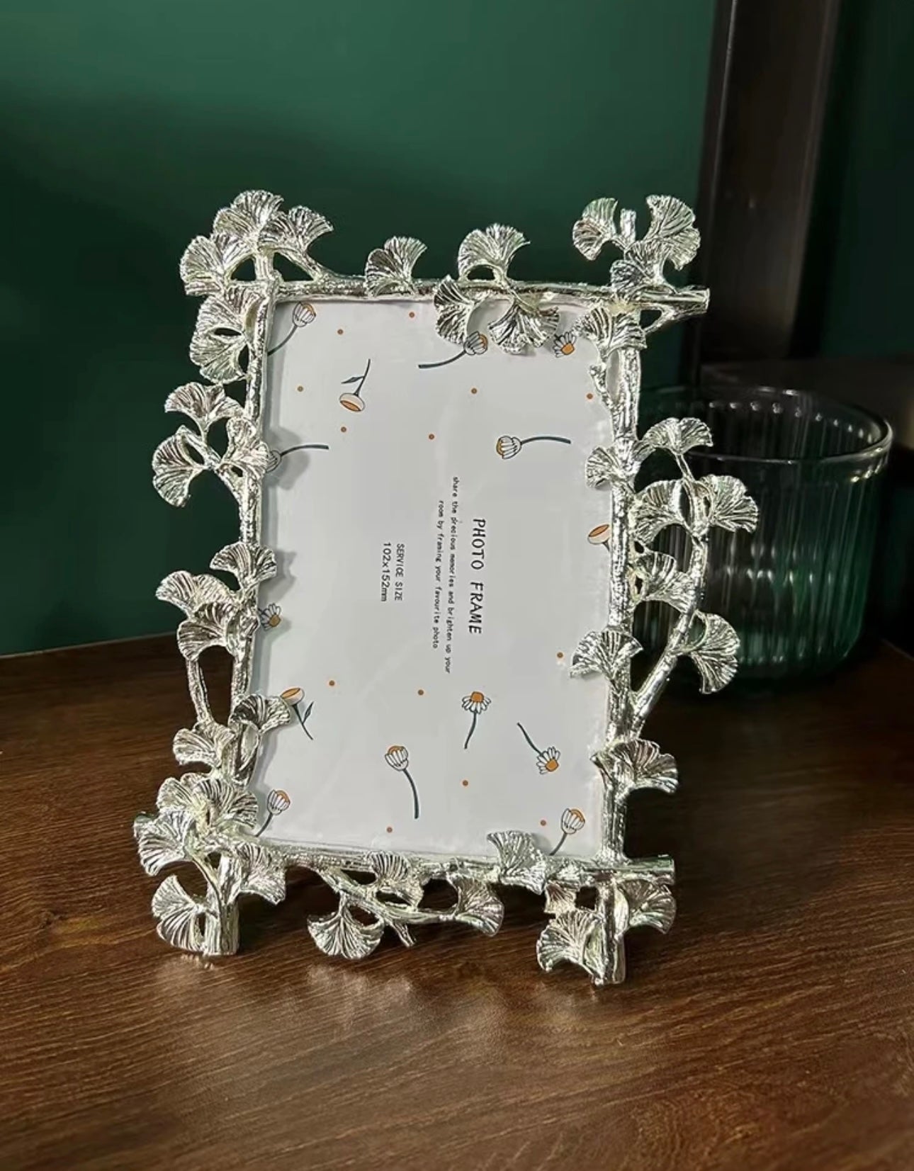 Luxury Silver Flower Photo Frame