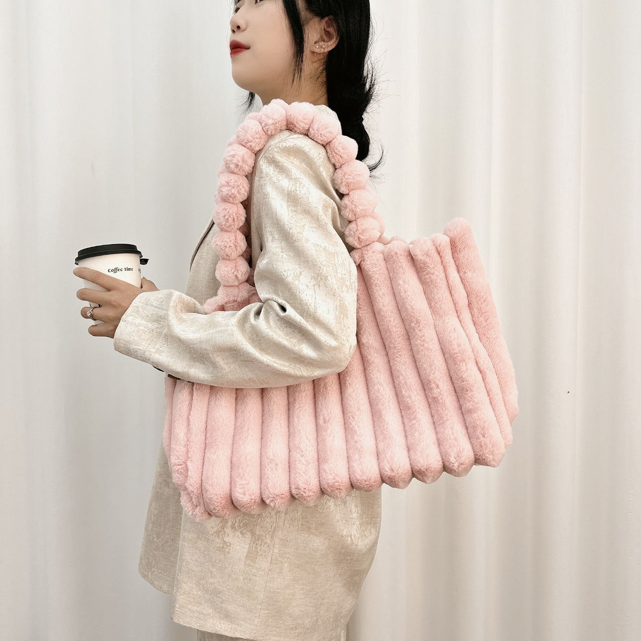 Plush Patterned Fur Bag