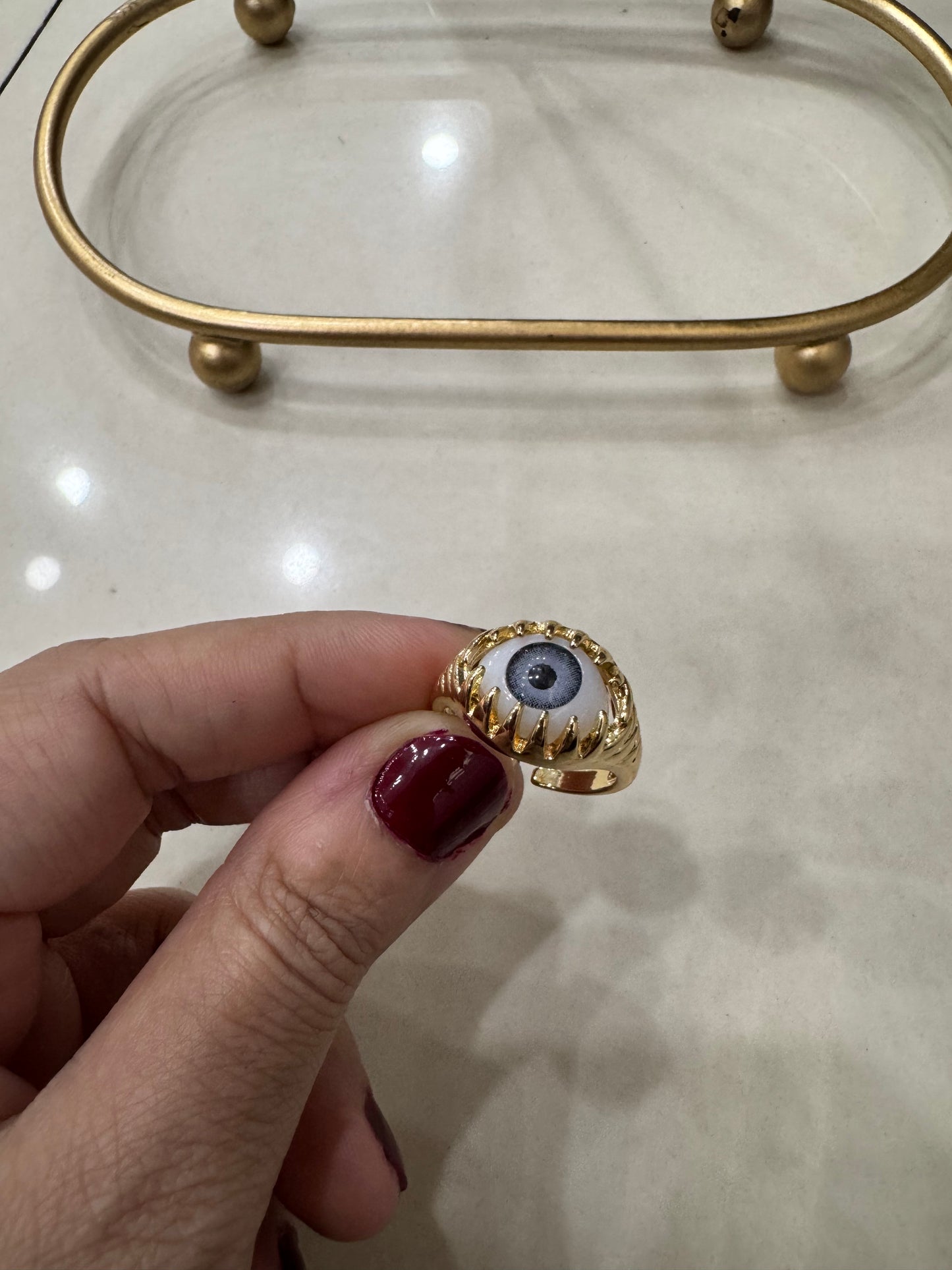 Gold Plated Evil Eye Ring