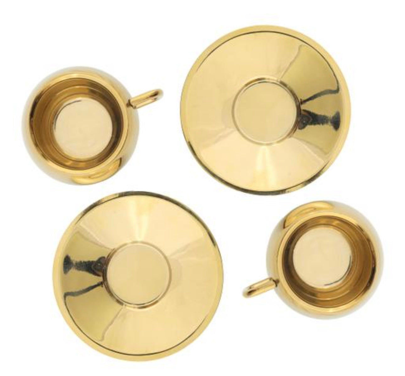 Luxe Gold Plated Cup & Saucer Set of 2