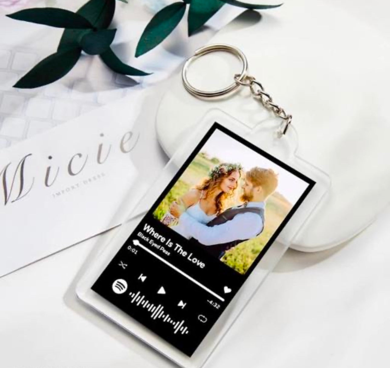 Customised Spotify Design Photo Keychain