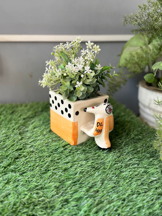 Decorative Scooter Shape Quirky Planter