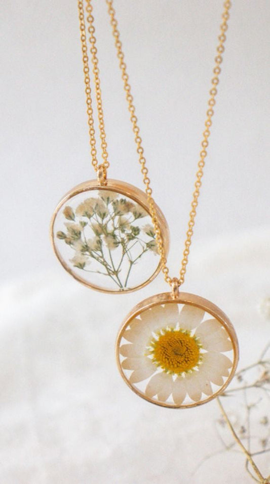 Pendants with Real Pressed Flowers