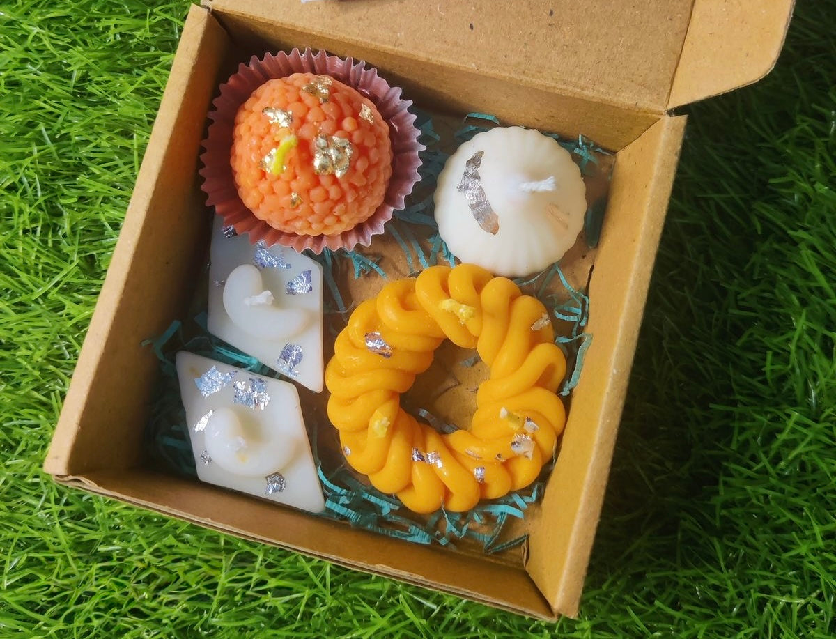 Indian Sweets/Mithai Candles Box for Diwali - Make your own Combo