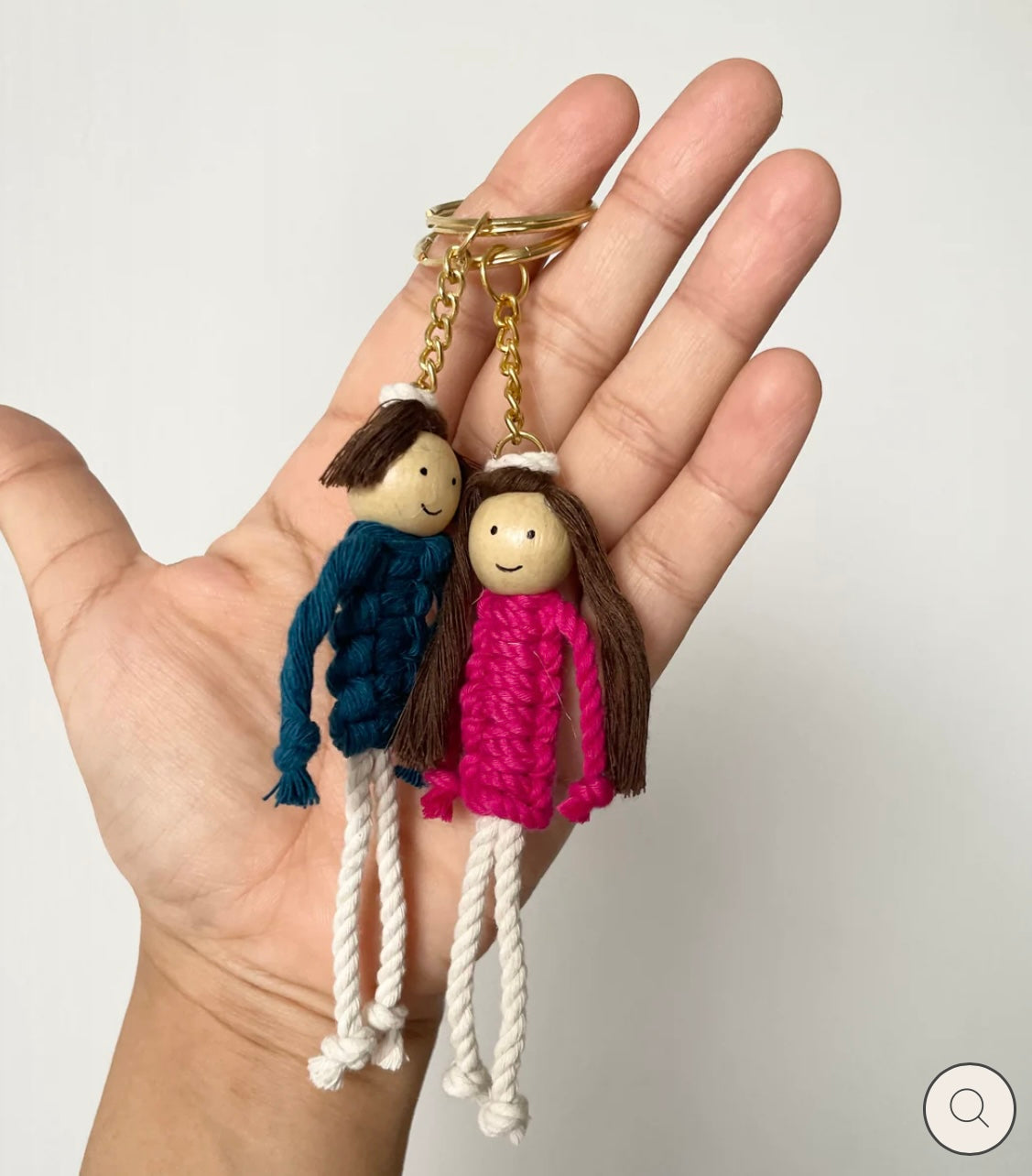 Cute Handmade Macrame Girl/Boy/Couple/Friends Keychain