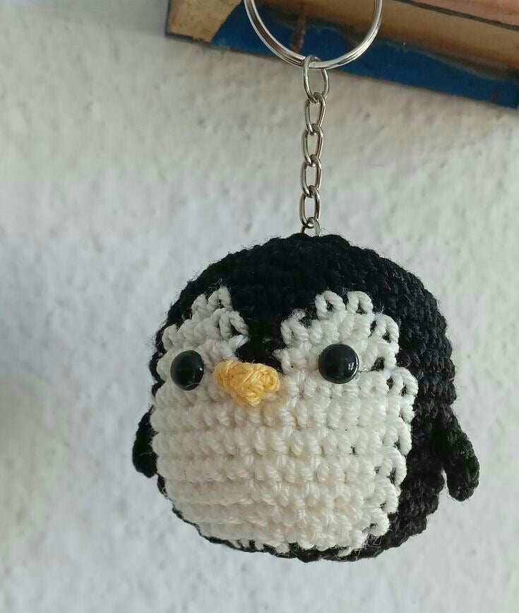 Adorable Penguin Crochet Keychain