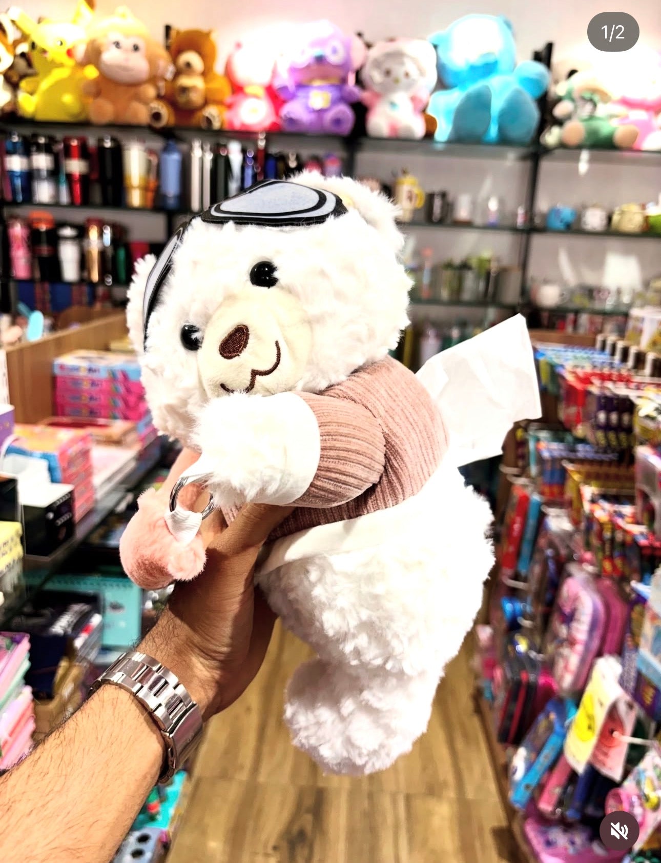 Cute Plush Teddy bear Car Tissue Holder and Bag (2 in 1)