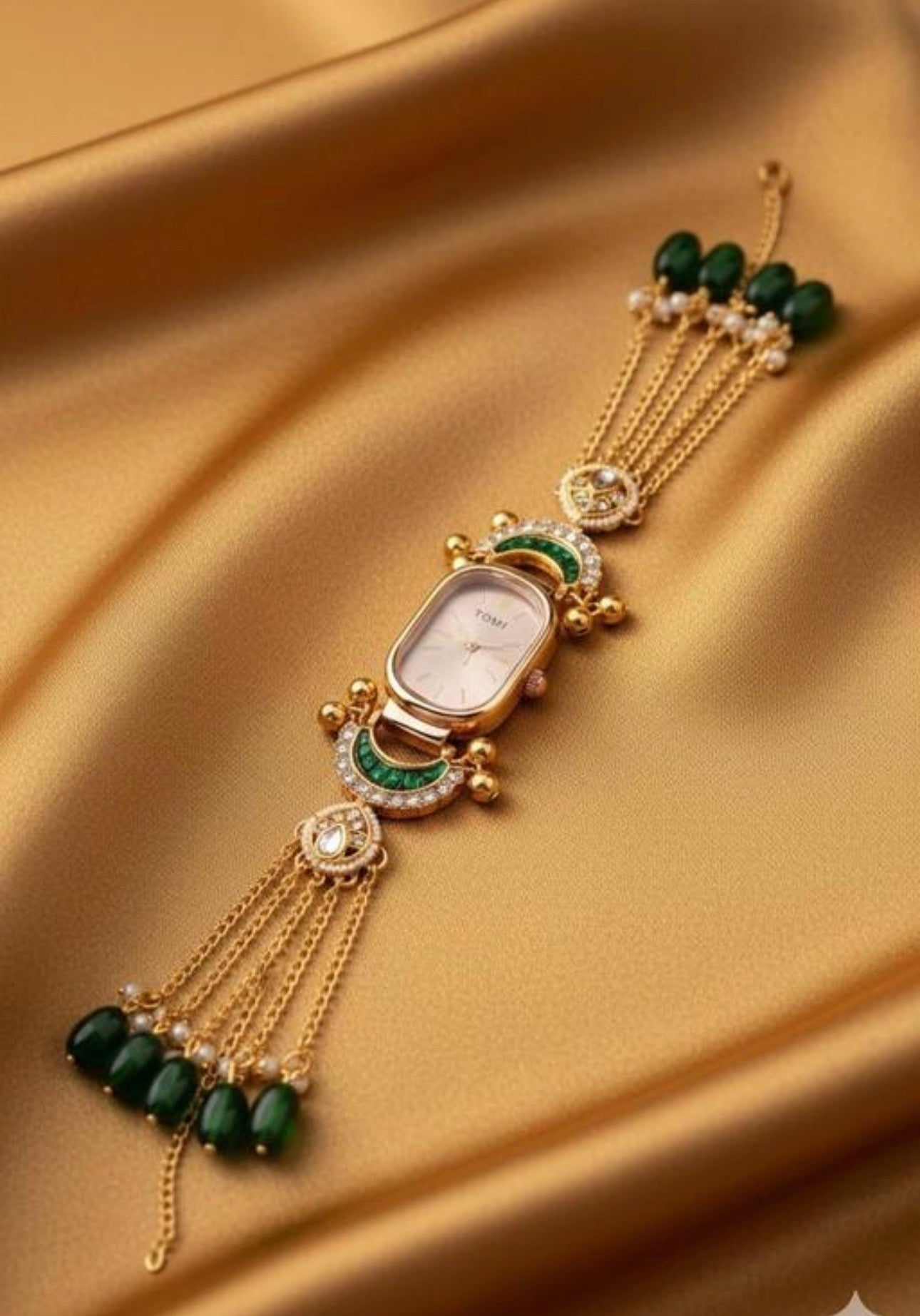Trending Viral Kundan Ghungroo Kashmiri Watch/Bracelet