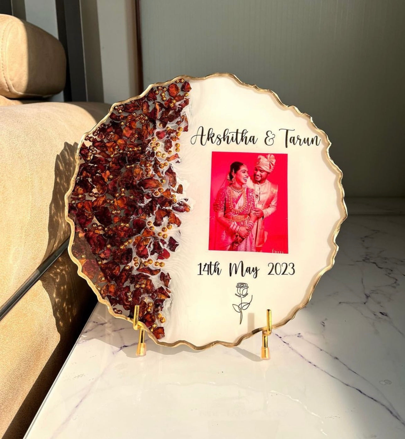 Customised Photo Frame for Varmala/Garland Preservation