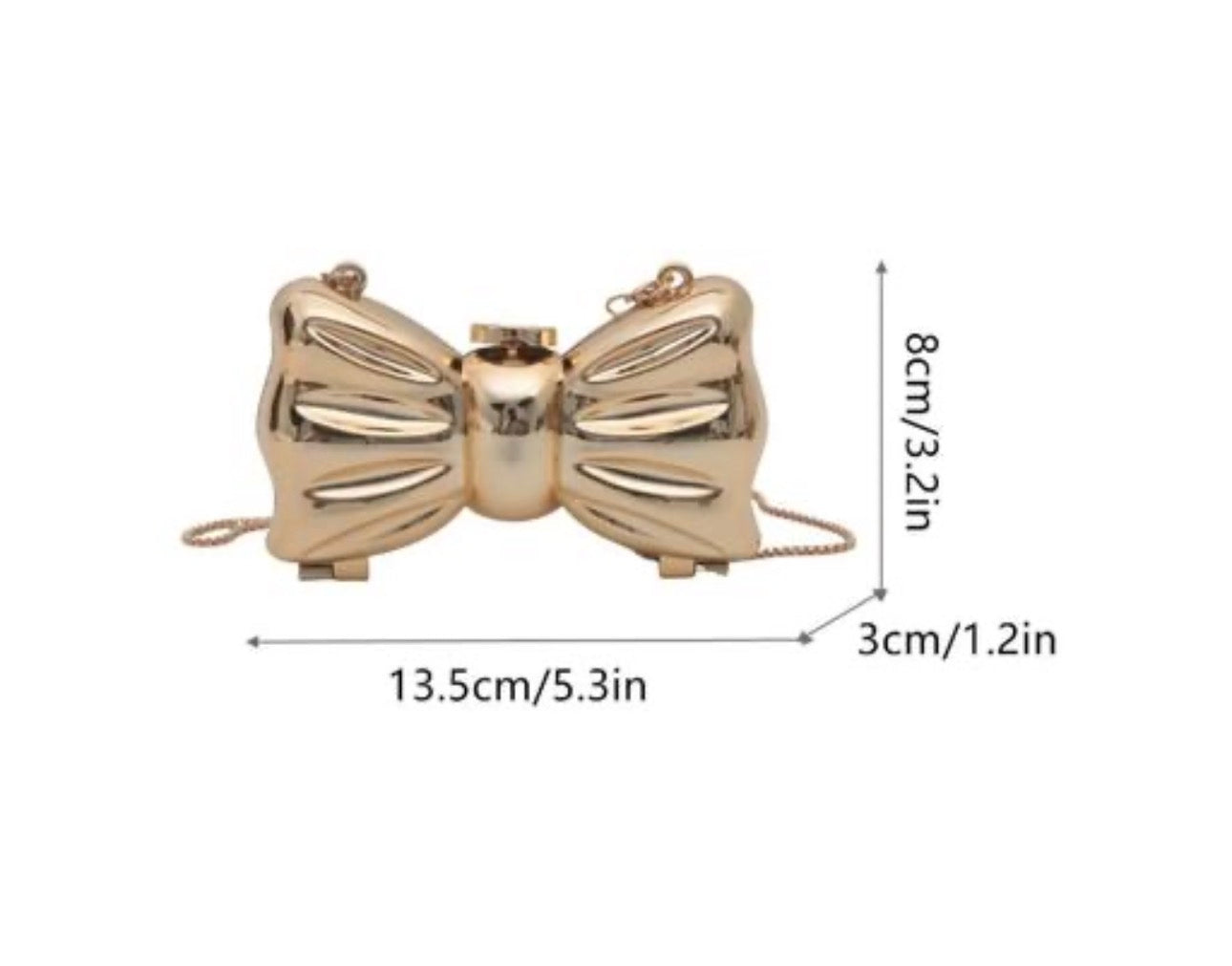 Mini Metal Bow Crossbody Bag, Mini Gold Bow Sling Bag